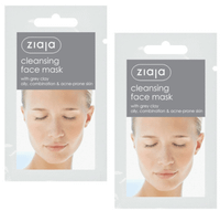 ziaja mascarilla facial limpiadora con arcilla gris 2 uds