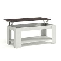 mesa de centro elevable con almacenaje 102x43-54 cm blanco oxido