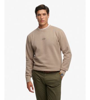 Superdry para hombre. M2014441A Sudadera Micro Logo Crew beige (M), Casual, Algodón