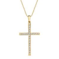 cadena cruz de oro de 9 quilates con circonita