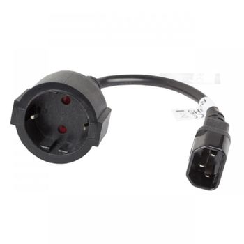 Lanberg Cable de Extensión IEC 320 C14 a Schuko Hembra/Hembra 20cm Negro
