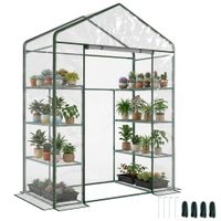 outsunny invernadero de jardin caseta para cultivos plantas tomates flores 143x73x195cm tubo de acero cubierta pvc   aosom espana