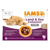 iams advanced nutrition adult land  sea mix - en gelatina 48 x 85 g - pack ahorro
