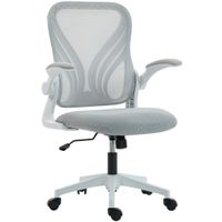 homcom silla de oficina ergonomica silla de malla respaldo abatible reposabrazos plegables 73x62x101-111cm gris   aosom espana