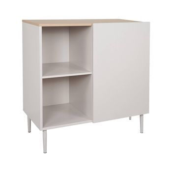 Aparador, Mueble De Almacenamiento De Metal Y Decoración De Madera 1