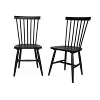 silla de madera de hevea set de 2 negro