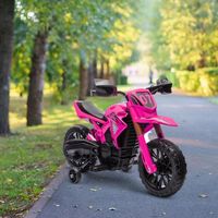 moto electrica para ninos con ruedas auxiliar rosa aiyaplay