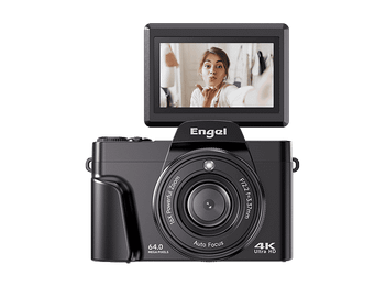 Cámara - Engel EC 3000 B, 13 MP (hasta 64MP interpolados), UHD 4K, Digital, Compacta,, 16x Zoom, Pantalla 3