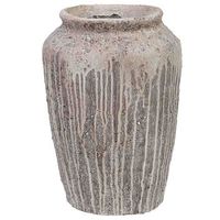 jarron envejecido de resina marron 25x25x36 cm