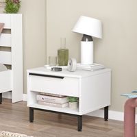 mesita de noche vesanto con cajon 43x54x45cm - blanco encasa