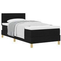 cama tipo box spring con cojin manual negro 90 x 190 cm tela vidaxl