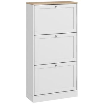 Mueble zapatero 60x23.5x115 cm blanco