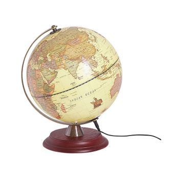 Globo Terráqueo Led Metal Sintético Soporte Almohadilla De Fieltro 25 Cm Oficina Amarillo Vespucci