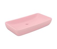 vidaxl lavabo de lujo rectangular de ceramica rosa mate 71x38 cm