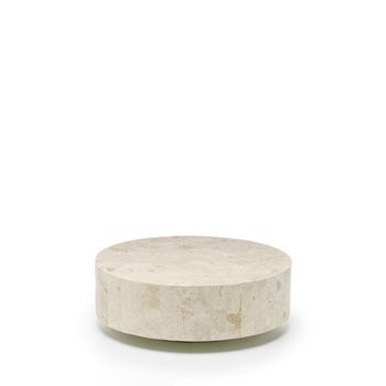 Mesa De Centro Redonda 1 (85 X 85 X 28 H) En Piedra Fósil Beige