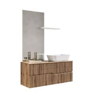 mueble de bano 4 piezas en mdf roble