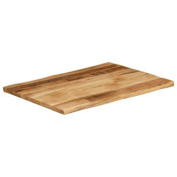 Tablero De Mesa | Tablero Escritorio Borde Natural Madera Maciza Mango 80x60x3,8 Cm