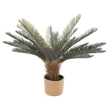 Cycas 85 - Planta Tropical Artificial Decorativa Cycas H85 Cm Para Interior Exterior Con Maceta Beige
