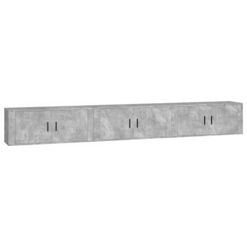 Muebles Para Tv De Pared 3 Uds Gris Hormigón 100x34,5x40 Cm Vidaxl