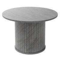 mesa de centro redonda con tablero sobresaliente o60 x 40 cm gris