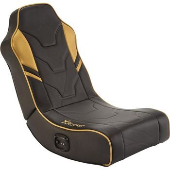 Silla De Juego De Suelo X Rocker Shadow 2.0 Floor Rocker Para Niños Y Adolescentes Con Sistema De Audio, Negro/dorado