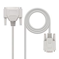 cable serie nanocable 10140802 db9 hembra - db25 macho 18m beige null modem rs232 rohs