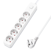 aigostar regleta enchufes alargador enchufe de 5 enchufes con interruptor cable de 15 metros blanco