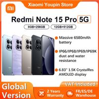 version global xiaomi redmi note 15 pro 5g smartphone 5g 683 6580mah carga de 45w camara principal de 200mp ip66 ip68 ip69 ip69k