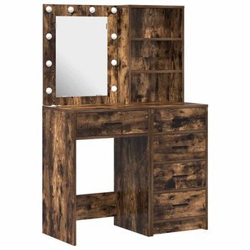 Mesa De Tocador | Mesa De Maquillaje Con Cajón 2 Piezas Marrón 50 X 41 X 135 Cm