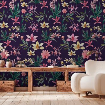Papel pintado panorámico flores de denise