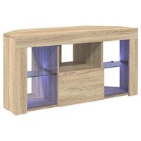 armario led para tv de esquina 100 x 40 x 50 cm roble sonoma vidaxl