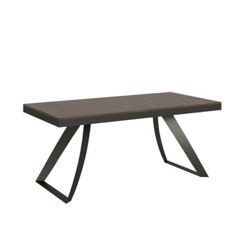 Mesa extensible 90x180/284 cm efecto madera nogal, hierro
