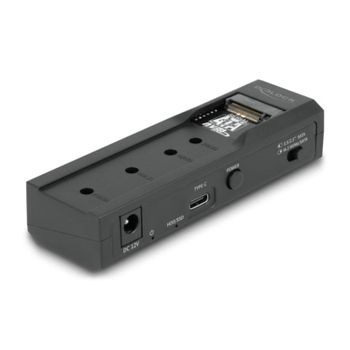 Base de conexión DeLock 64253 USB-C para SSD/HDD 2.5/3.5 y M.2 NVMe SATA Plug and Play