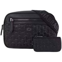 chabrand bolso bandolera rift negra en lona revestida con logo para hombre