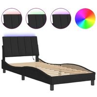 estructura de cama con led sin colchon hanko terciopelo negro 80x200 cm vidaxl