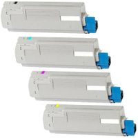 compatible multipack oki c5800dn printer toner cartridges 4 pack -43324424