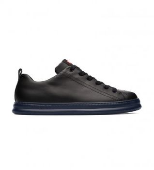 Camper para hombre. K100226-017 Zapatillas de piel Runner negro (44), Plano, Cordones, Casual
