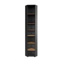 armario alto esquinero irma 33 x 192 cm 7 compartimentos vicco