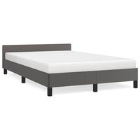 estructura de cama con cabecero sin colchon gris 120x200 cm vidaxl