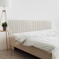 dhome cabecero de madera reciclada dm para camas de 220 estilo palet horizontal dual dividido en 2 piezas cama palet herrajes incluidos 220cm dual espigas beige
