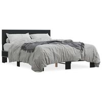 estructura de cama madera de ingenieria y metal negro 140x190cm vidaxl