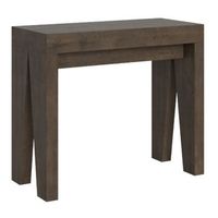 consola extensible de madera de nogal 8 plazas 40 a 196 cm naxo-soporte 2 pies