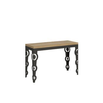 Mesa Tipo Libro 120/200x45/90 Cm Karamay Double Roble Natural Estructura Antracita