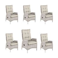 pack 6 sillones para exterior aluminio resistente aluminio y ratan sintetico plano color gris claro sillon63x67x120