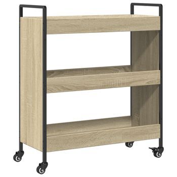 Carrito De Cocina，estantería De Cocina, Carrito De Servir Madera De Ingeniería Roble Sonoma 70x30x82 Cm