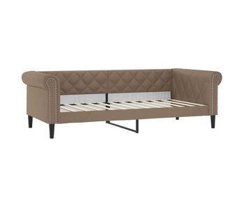 Sofá cama - sofá convertible cuero sintético color capuchino 100x200 cm