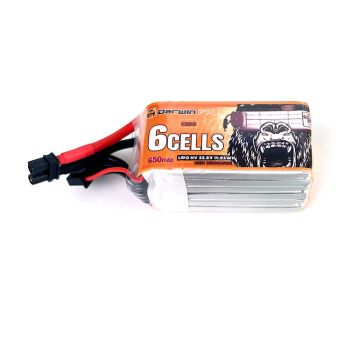 Batería LiPo de 22.8V 650mAh 120C 6S de DarwinFPV con enchufe XT30 para el drone FPV Darwinfpv BabyApe Ⅱ 6S