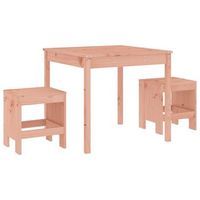 conjunto mesa y sillas jardin de jardin 3 uds madera maciza douglas