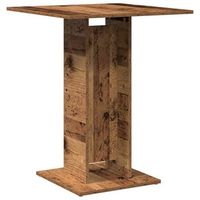 mesa de bistro de madera de ingenieria envejecida 60x60x75 cm