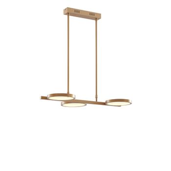 Lámpara de techo dorada con led regulable de 3 luces